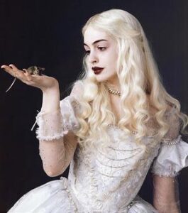 Anne Hathaway as the White Queen in Tim Burton's 2010 movie Alice in Wonderland
